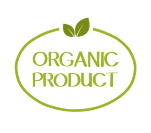 Organic healthy vegan food labels. Natural, fresh, organic food stickers collection. Vector graphic design.